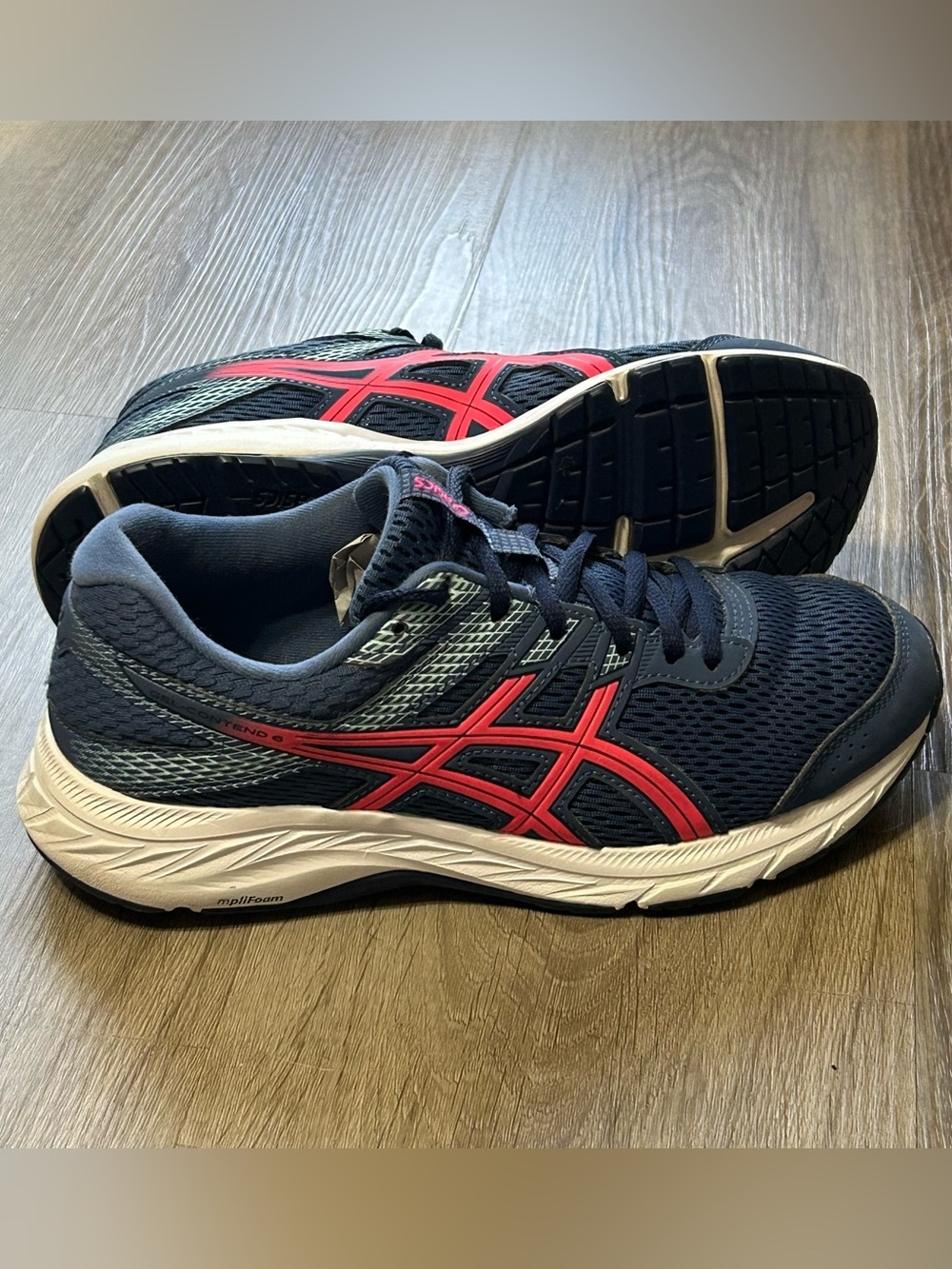 ASICS GEL 6 Women’s Running Shoes Navy Blue Pink Cushion Size 7.5 Like New
